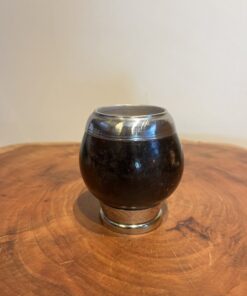 Cuia Coquinho Bocal e Pé Cromado Escura