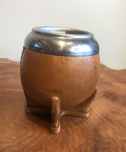 Cuia Coquinho Couro Caramelo