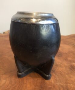 Cuia Coquinho Couro Preta