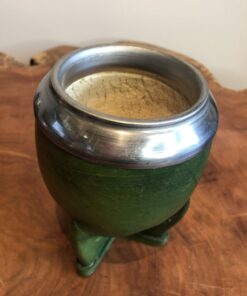 Alternative view of Cuia Coquinho em Couro Verde