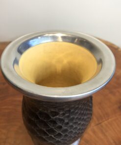 Alternative view of Cuia de couro Cobra Pé Cromado