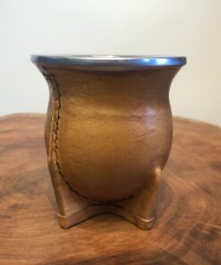 Cuia Uruguaia em Couro Caramelo