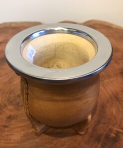 Alternative view of Cuia Uruguaia em Couro Caramelo