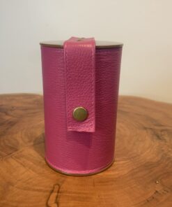 PORTA ERVA MATE COURO RASPBERRY