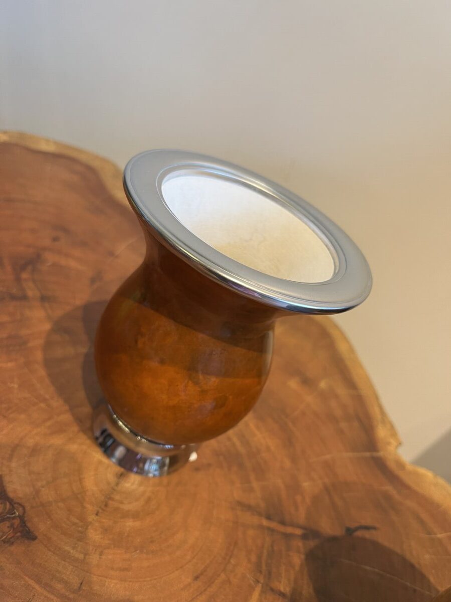 Cuia Tradicional com Pé e Bocal de Inox Vermelha - Imagem 2