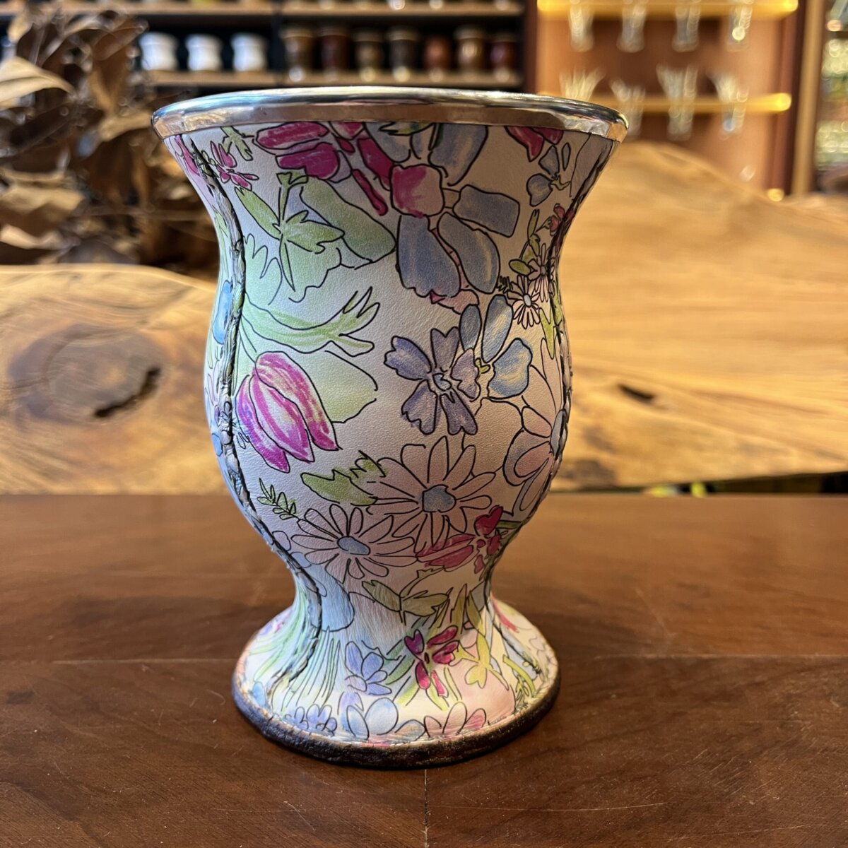 Cuia de Couro Estampada C01