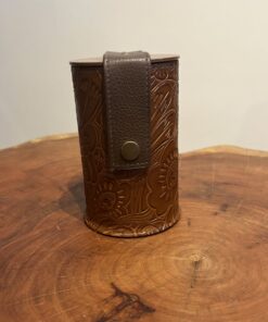 Porta Erva Mate Couro Flores