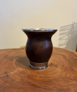 Cuia de Porongo em Couro Café - Pequena