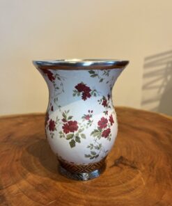 Alternative view of Cuia de Porongo em Couro Estampado - Rosas