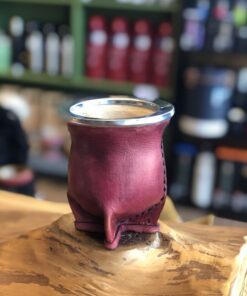 Cuia Uruguaia Tradicional Couro Marsala