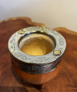 Alternative view of Cuia Uruguaia Imperial em Couro Caramelo