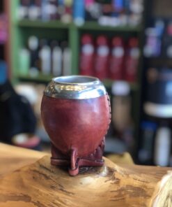 Cuia Coquinho em Couro Marsala