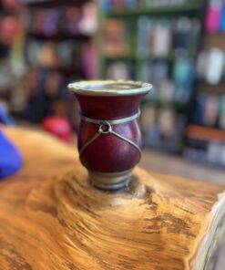 Cuia Correntina pé e bocal Alpaca