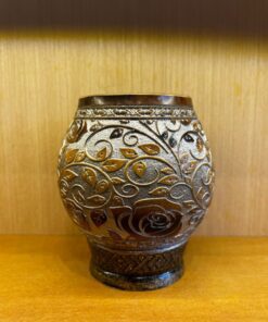 Cuia Coquinho Porongo Trabalhada a Laser com Glitter – MOD 03