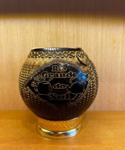 Cuia Coquinho Porongo Trabalhada a Laser com Glitter – MOD 04