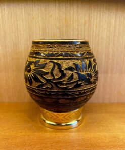 Cuia Coquinho Porongo Trabalhada a Laser com Glitter – MOD 05