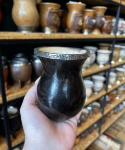 Cuia Bago de Touro Escura com Alpaca - A11