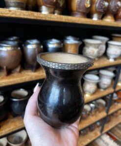 Cuia Bago de Touro Escura com Alpaca - A7