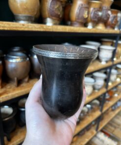 Cuia Bago de Touro Escura com Alpaca - A8