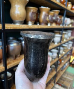 Cuia Bago de Touro Escura com Alpaca - A12